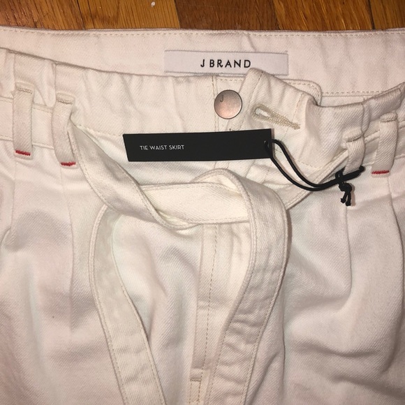 NWT J Brand Tie-Waist White Denim Skirt, 27 - Picture 7 of 8